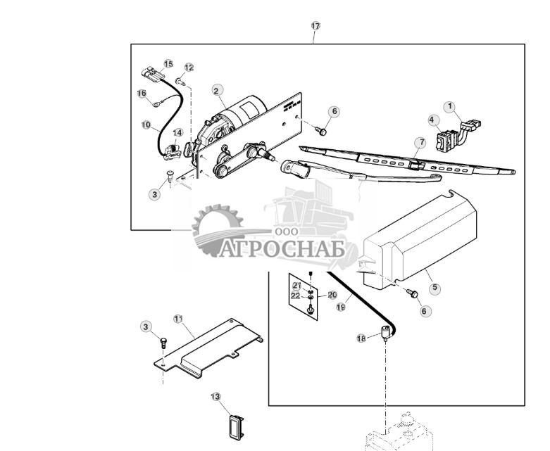 Узел двигателя стеклоочистителя ветрового стекла, передний и задний - ST75473 743.jpg